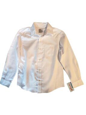 Cat & Jack White Long Sleeve Button-Up Shirt M Youth 8 Cotton BlendFront pocket